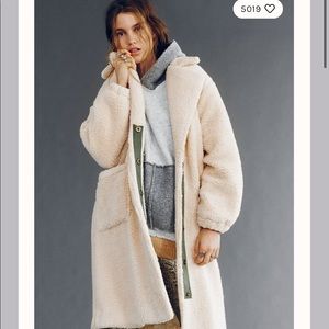 Free People Camel Teddy Coat Full Length